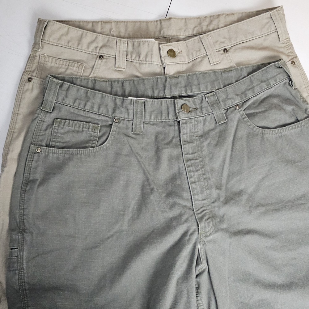 Carhartt LOT Of 2 Original Fit Ripstop Shorts Mens Size 38 Green, Khaki